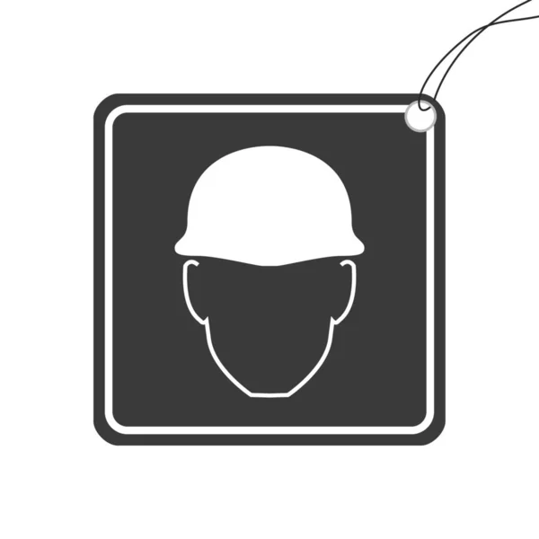 Icône illustrée isolée sur un fond - Casque de sécurité — Image vectorielle