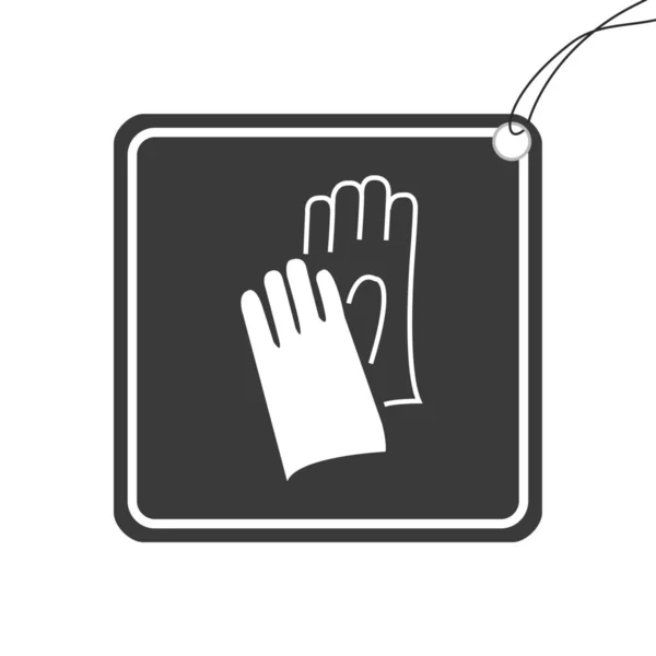 Icono ilustrado aislado sobre un fondo - Guantes de seguridad — Archivo Imágenes Vectoriales