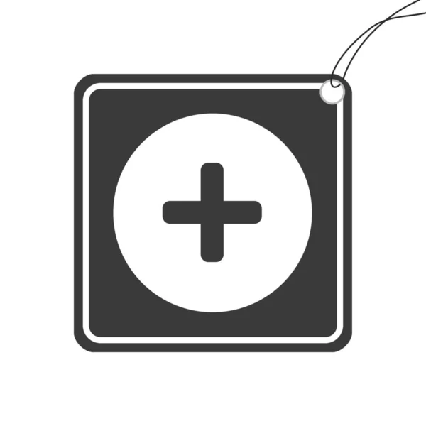 Ícone ilustrado isolado em um fundo - Round Plus selecionado — Vetor de Stock