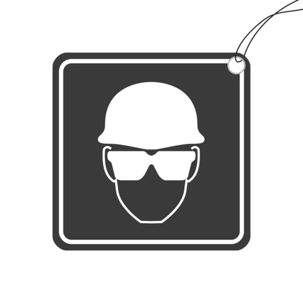Ілюстрована ікона ізольована на тлі - Окуляри безпеки і H — стоковий вектор