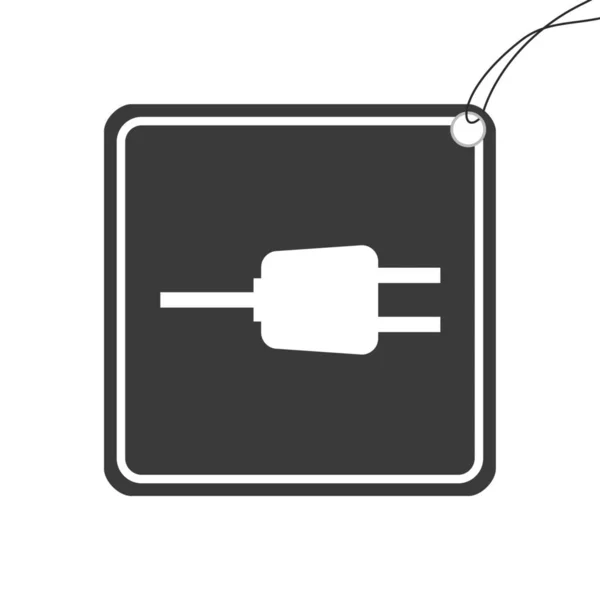 Icono ilustrado aislado sobre un fondo - Plug — Vector de stock