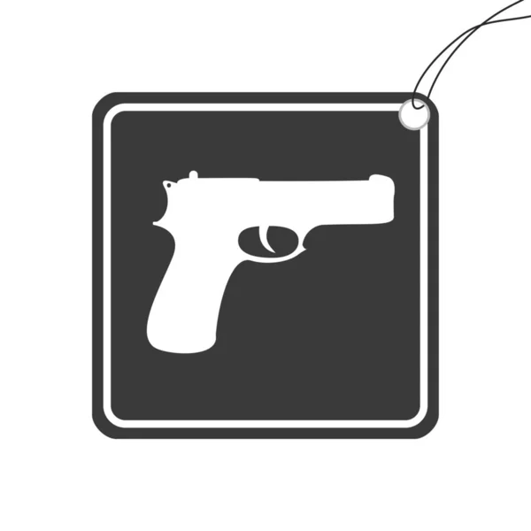 Ícone Ilustrado Isolado em Fundo Pistola — Vetor de Stock