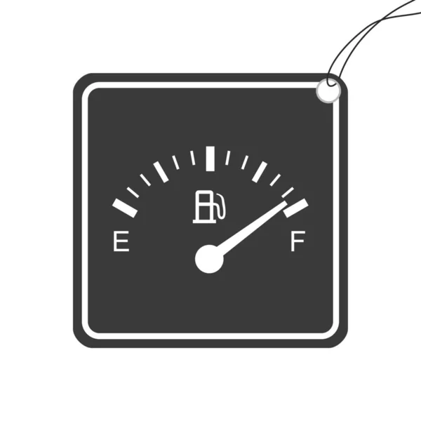 Ícone Ilustrado Isolado em Fundo - Calibre de Gasolina Cheio — Vetor de Stock