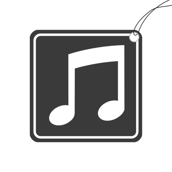 Icono ilustrado aislado sobre un fondo - Nota musical — Vector de stock