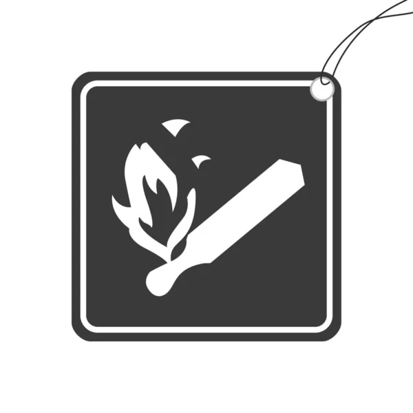 Ikone isoliert auf einem Hintergrund - Streichholz und Flamme — Stockvektor