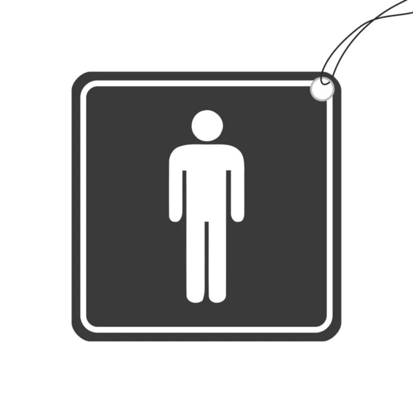 Icono ilustrado aislado sobre un fondo - Silueta masculina — Vector de stock