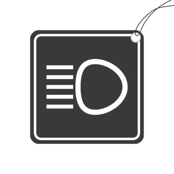 Illustriertes Symbol isoliert auf einem Hintergrund - Hauptscheinwerfer beleuchtet — Stockvektor