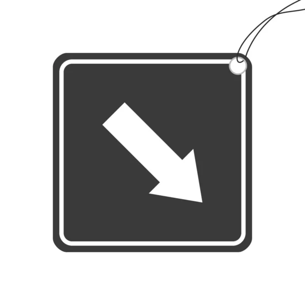 Illustriertes Symbol isoliert auf einem Hintergrund - Pfeil rechts unten — Stockvektor
