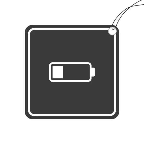 Icône illustrée isolée sur un fond - Batterie faible — Image vectorielle