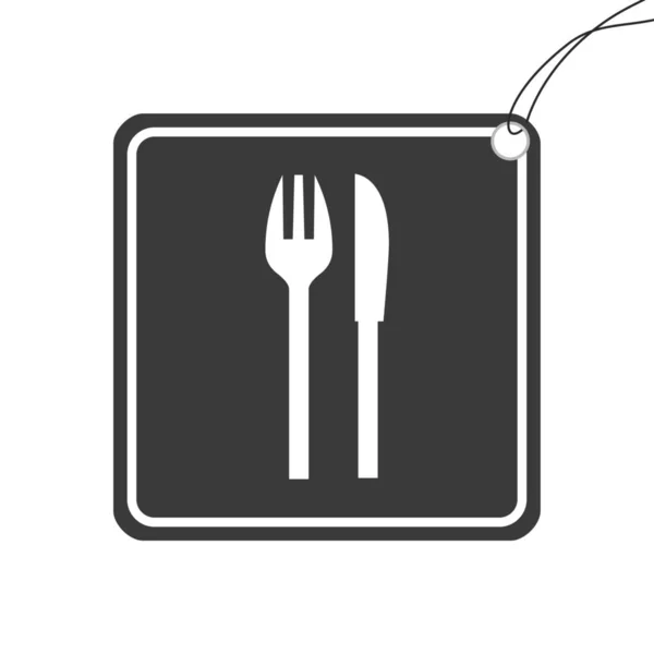 Icono ilustrado aislado sobre un fondo - Cuchillo y tenedor — Archivo Imágenes Vectoriales