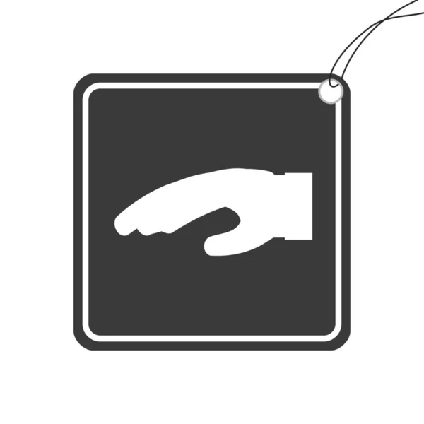 Icono ilustrado aislado sobre un fondo - Hand Palm Down — Archivo Imágenes Vectoriales