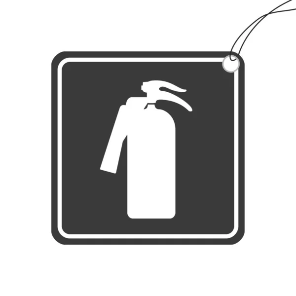 Icono ilustrado aislado sobre un fondo - Extintor de incendios — Archivo Imágenes Vectoriales