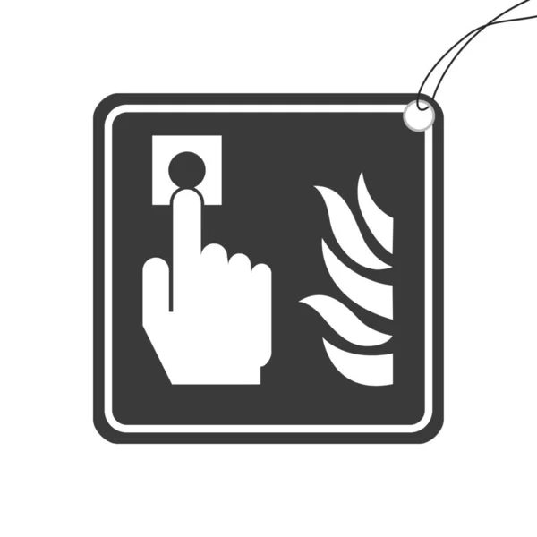 背景に分離された図示アイコン - 火災警報ボタン — ストックベクタ