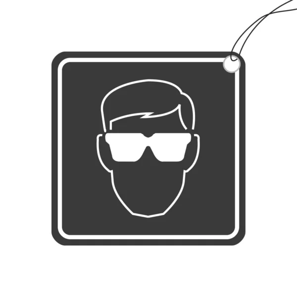 Ilustrowana ikona izolowane na tle-szkło ochrony oczu — Wektor stockowy