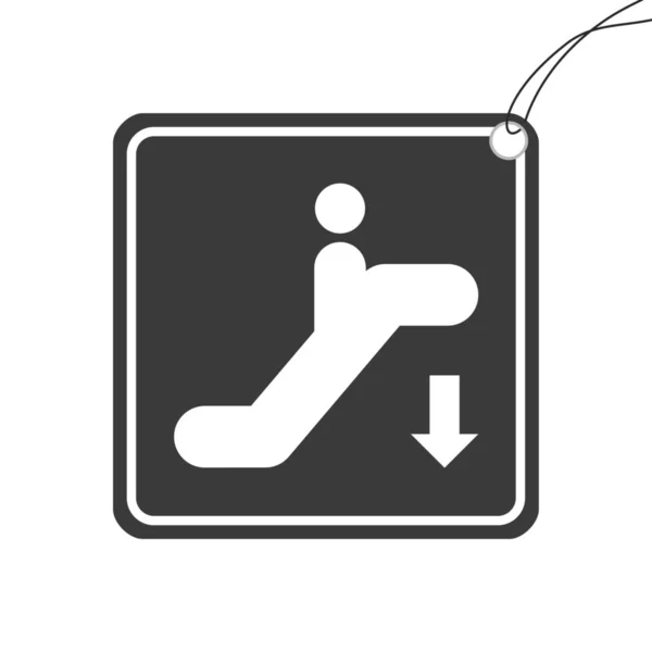 Ícone ilustrado isolado em um fundo - escada rolante para baixo —  Vetores de Stock