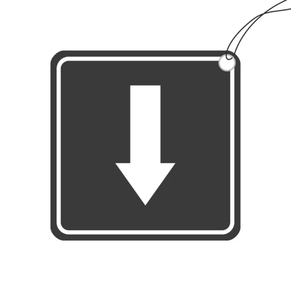Icona illustrata isolata su sfondo - Freccia in basso — Vettoriale Stock
