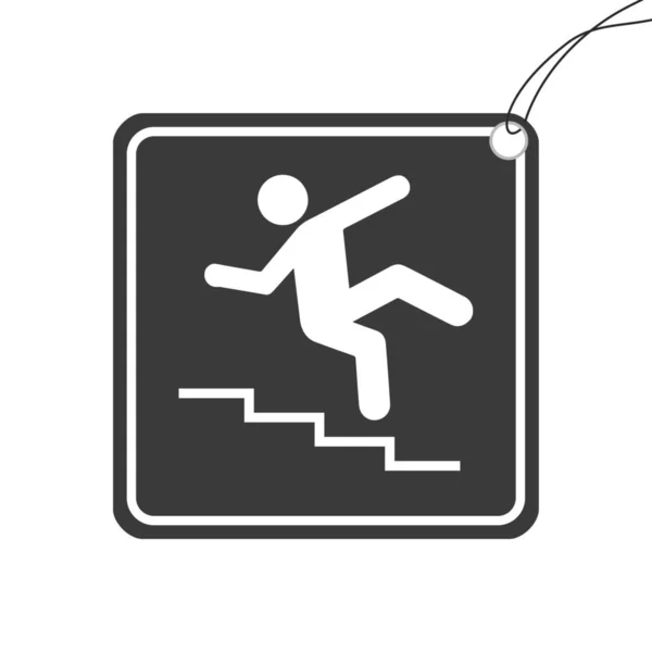 Icono ilustrado aislado sobre un fondo - Escaleras de peligro — Archivo Imágenes Vectoriales