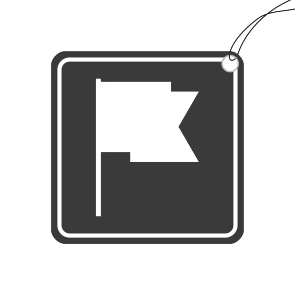 Ícone Ilustrado Isolado em Fundo - Cortar Bandeira Acenando — Vetor de Stock