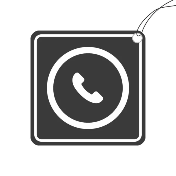 Icono ilustrado aislado en un fondo - Esquema del teléfono círculo — Vector de stock