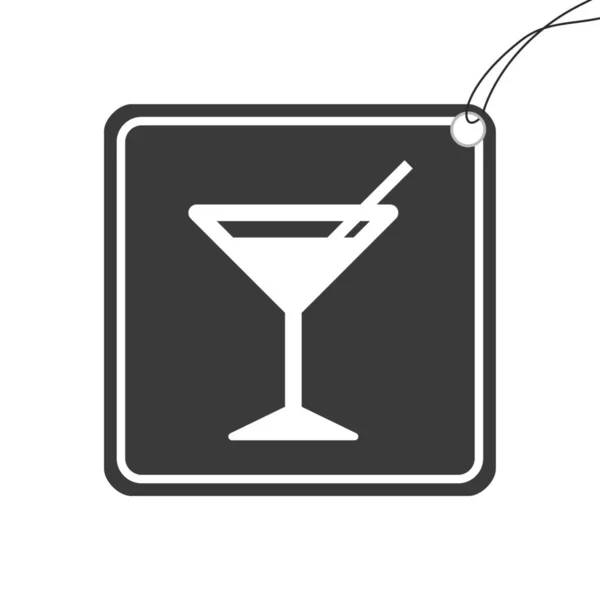 Ícone Ilustrado Isolado em Fundo - Cocktail — Vetor de Stock
