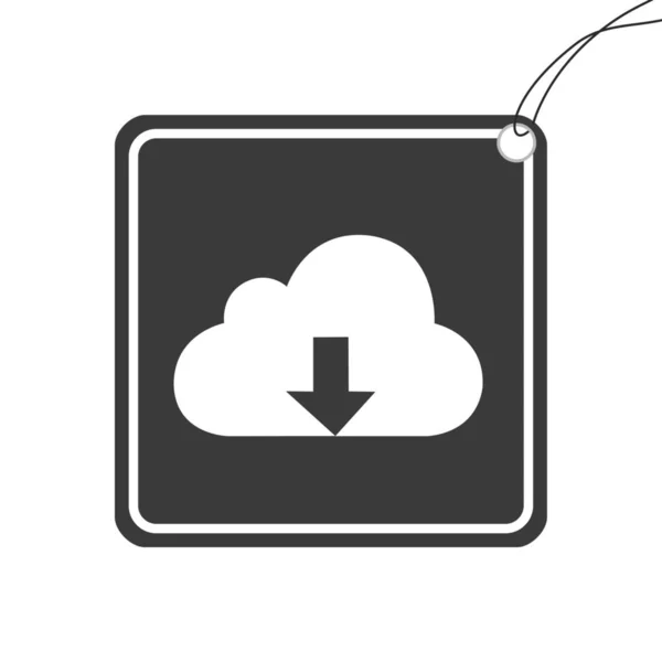 Icône illustrée isolée sur un fond - Cloud Télécharger — Image vectorielle