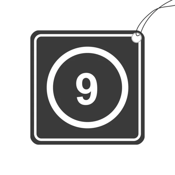 Illustrerad ikon isolerad på en bakgrund-cirkel 9 kontur — Stock vektor