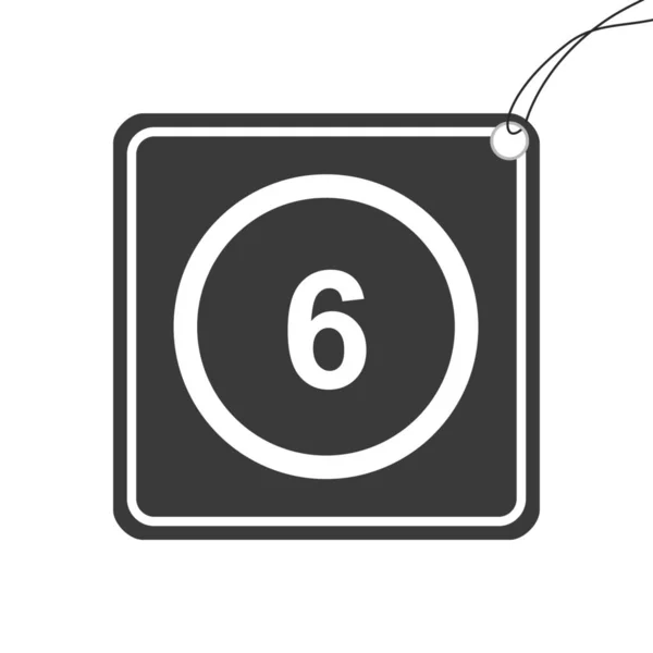 Icono ilustrado aislado sobre un fondo - Esquema del círculo 6 — Vector de stock