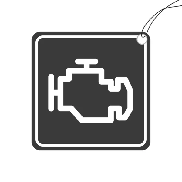 Icono ilustrado aislado sobre un fondo - Comprobar la luz del motor — Archivo Imágenes Vectoriales