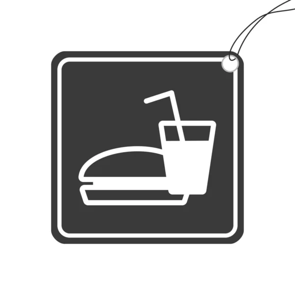 Icono ilustrado aislado sobre un fondo - Hamburguesa y bebida — Vector de stock