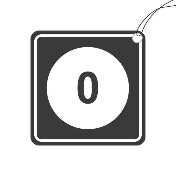 Icono ilustrado aislado sobre un fondo - Círculo 0 llenado — Vector de stock