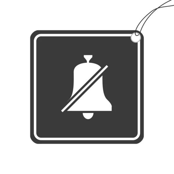 Icono ilustrado aislado sobre un fondo - Bell Mute — Archivo Imágenes Vectoriales