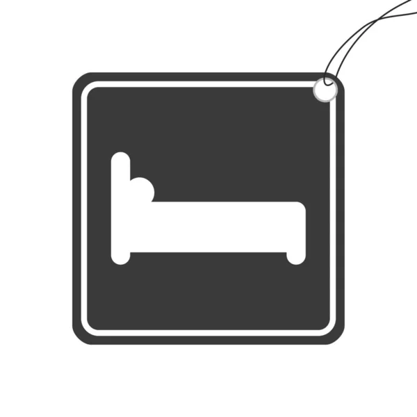 Ilustrowana ikona na białym tle-łóżko — Wektor stockowy