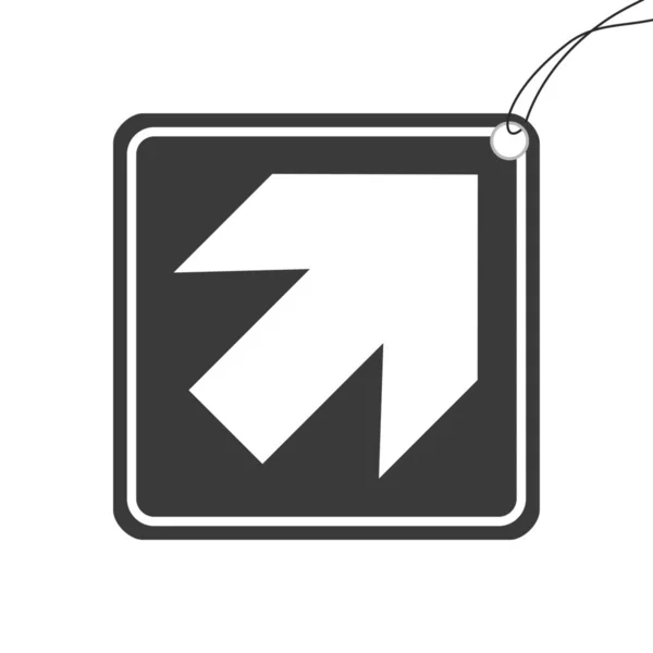 Ícone ilustrado isolado em um fundo Arrow Up Right — Vetor de Stock