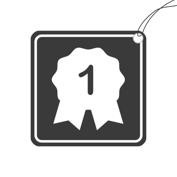 Icône illustrée isolée sur un fond - 1ère place Rosette — Image vectorielle