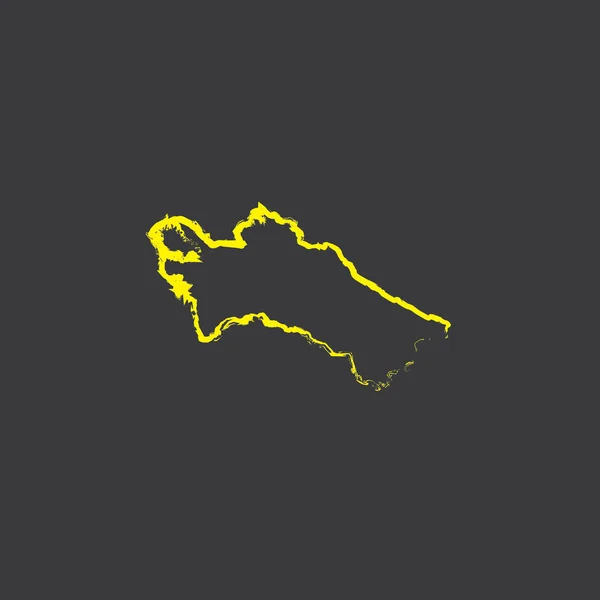 Turkmenistan Paese Forma Illustrazione Sfondo Nero — Vettoriale Stock