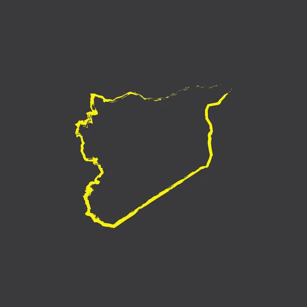 Siria Paese Forma Illustrazione Sfondo Nero — Vettoriale Stock