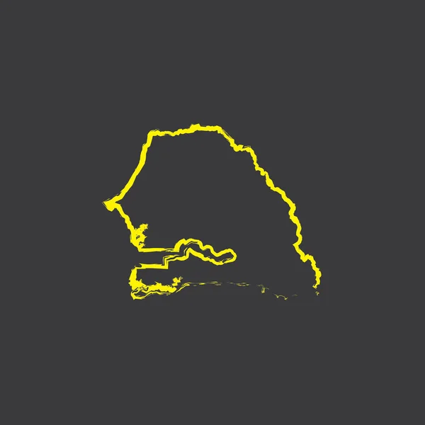 Senegal Country Shape Illustration Auf Schwarzem Hintergrund — Stockvektor