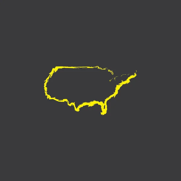 黒の背景にアメリカの国の形のイラスト — ストックベクタ