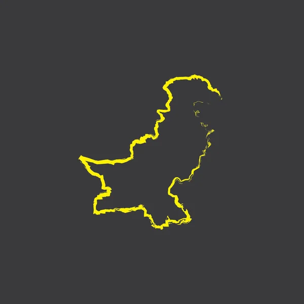 Pakistan Forme Pays Illustration Sur Fond Noir — Image vectorielle