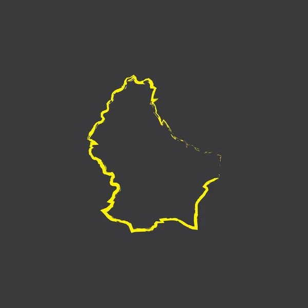 Lucemburská Podoba Země Ilustrace Černém Pozadí — Stockový vektor