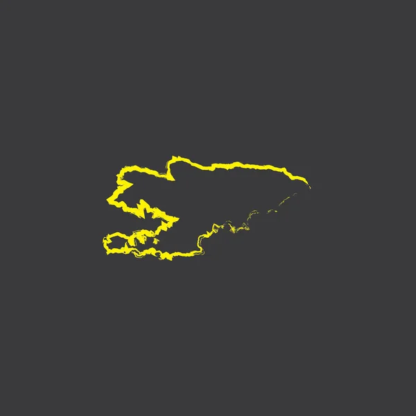 黒い背景にキルギスの国の形のイラスト — ストックベクタ