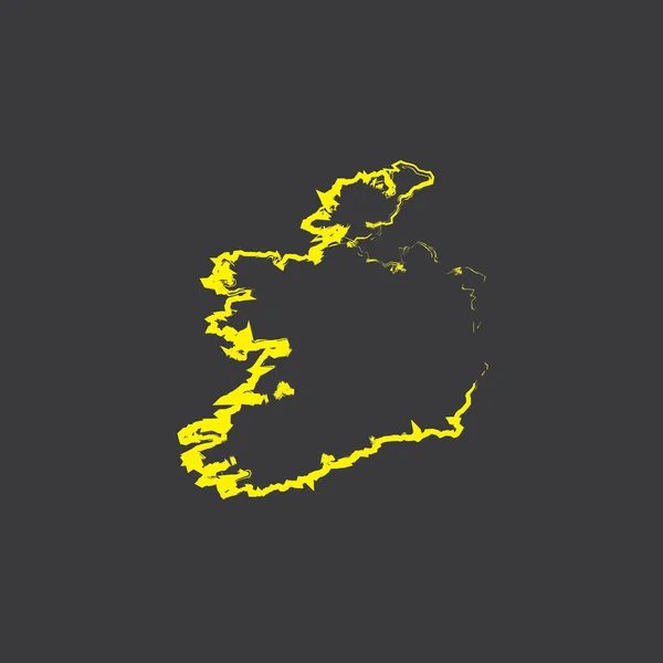 Irlande Pays Forme Illustration Sur Fond Noir — Image vectorielle