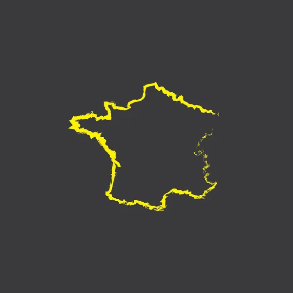 France Pays Forme Illustration Sur Fond Noir — Image vectorielle