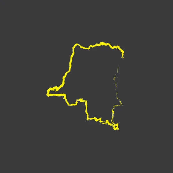 Demokratiska Republiken Kongo Land Shape Illustration Svart Bakgrund — Stock vektor