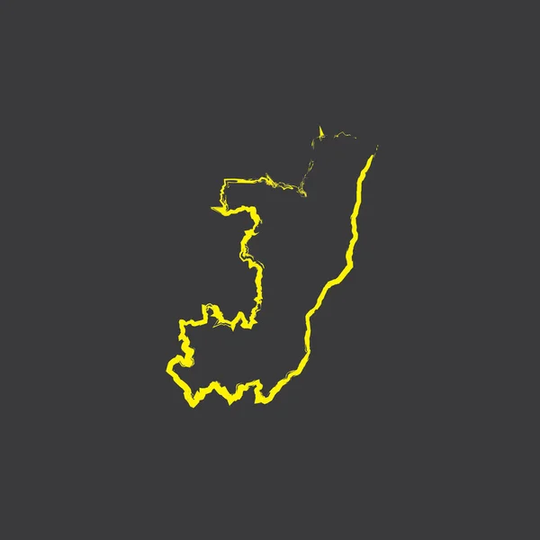 黑色背景上的刚果国家形状插图 — 图库矢量图片