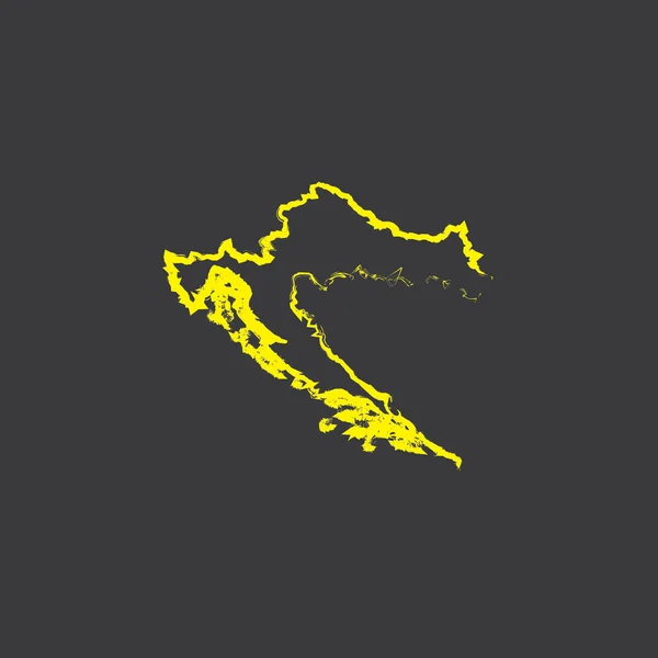 Kroatien Land Form Illustration Auf Schwarzem Hintergrund — Stockvektor