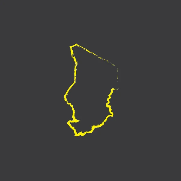 Tsjaad Land Vorm Illustratie Zwarte Achtergrond — Stockvector