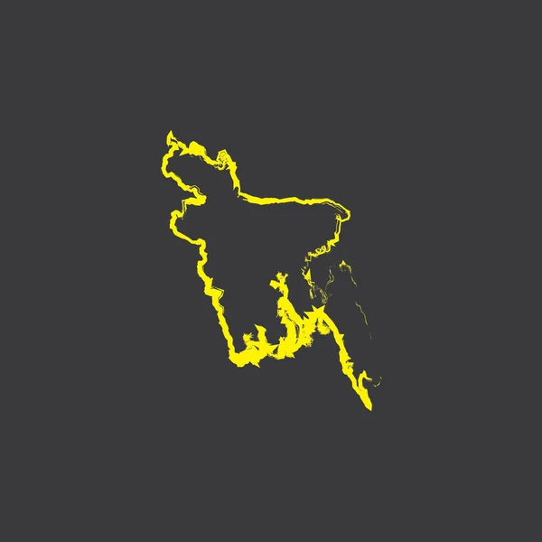 Bangladesh Country Shape Ilustração Sobre Fundo Preto — Vetor de Stock