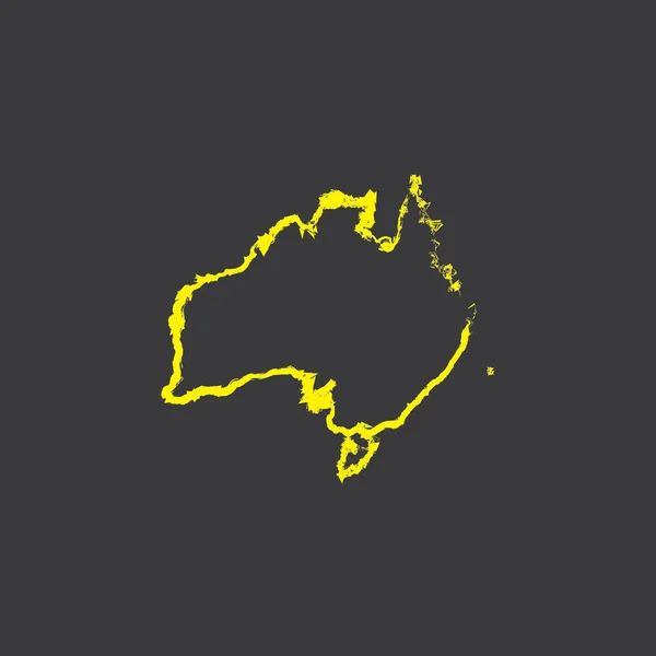 Australien Land Form Illustration Auf Schwarzem Hintergrund — Stockvektor