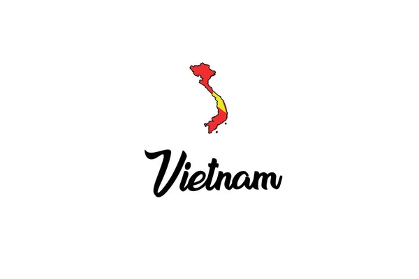 Ilustración de Vietnam en forma de país — Vector de stock